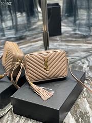 Ysl Lou Camera Bag in Quilted Leather Beige 612544 23x16x6cm - 4