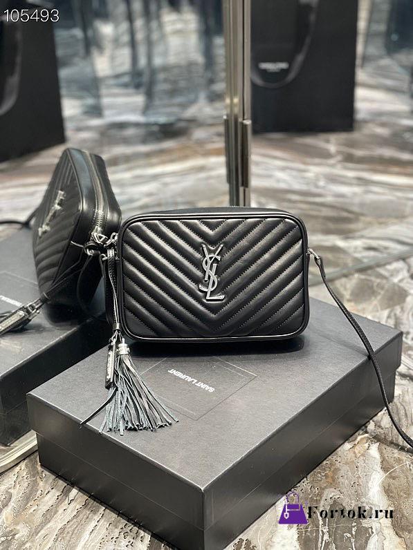Ysl Lou Camera Bag in Quilted Leather Silver-tone Metal Black 612544 23x16x6cm - 1
