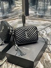 Ysl Lou Camera Bag in Quilted Leather Silver-tone Metal Black 612544 23x16x6cm - 6