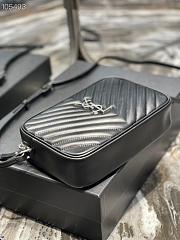 Ysl Lou Camera Bag in Quilted Leather Silver-tone Metal Black 612544 23x16x6cm - 3