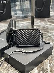 Ysl Lou Camera Bag in Quilted Leather Silver-tone Metal Black 612544 23x16x6cm - 4