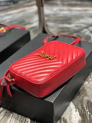 Ysl Lou Camera Bag in Quilted Leather Red 612544 23x16x6cm - 6