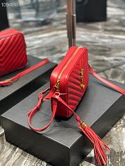 Ysl Lou Camera Bag in Quilted Leather Red 612544 23x16x6cm - 5