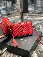 Ysl Lou Camera Bag in Quilted Leather Red 612544 23x16x6cm - 3