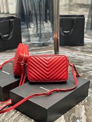 Ysl Lou Camera Bag in Quilted Leather Red 612544 23x16x6cm - 4