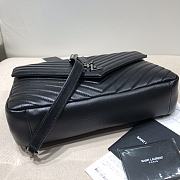 Ysl Large College In Leather Silver-tone Metal Black 600278 32x21x8cm - 2