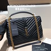 Ysl Large College In Leather Gold-tone Metal Black 600278 32x21x8cm - 1