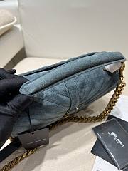 Ysl Medium College In Suede Blue 6002791 24x17x6cm - 4