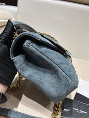 Ysl Medium College In Suede Blue 6002791 24x17x6cm - 5