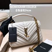 Ysl Medium College In Leather White 6002791 24x17x6cm - 1