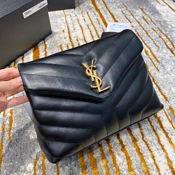 Ysl Small Loulou In Leather Black 494699 23x17x9cm