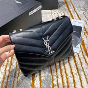 Ysl Small Loulou In Leather Silver-tone Metal Black 494699 23x17x9cm - 1