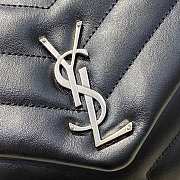 Ysl Small Loulou In Leather Silver-tone Metal Black 494699 23x17x9cm - 2
