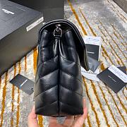 Ysl Small Loulou In Leather Silver-tone Metal Black 494699 23x17x9cm - 4