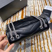 Ysl Small Loulou In Leather Silver-tone Metal Black 494699 23x17x9cm - 6