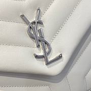 Ysl Small Loulou In Leather Silver-tone Metal White 494699 23x17x9cm - 6