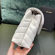 Ysl Small Loulou In Leather Silver-tone Metal White 494699 23x17x9cm - 5