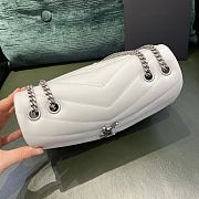 Ysl Small Loulou In Leather Silver-tone Metal White 494699 23x17x9cm - 3
