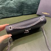 Ysl Small Kate Chain Bag In Grained Leather Silver-tone Metal Black 469390 20x12.5x5cm - 6