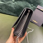 Ysl Small Kate Chain Bag In Grained Leather Silver-tone Metal Black 469390 20x12.5x5cm - 5