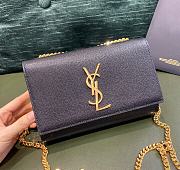 Ysl Small Kate Chain Bag In Grained Leather Gold-tone Metal Black 469390 20x12.5x5cm - 1