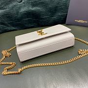 Ysl Small Kate Chain Bag In Grained Leather Gold-tone Metal White 469390 20x12.5x5cm - 2