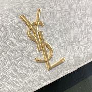 Ysl Small Kate Chain Bag In Grained Leather Gold-tone Metal White 469390 20x12.5x5cm - 4