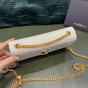 Ysl Small Kate Chain Bag In Grained Leather Gold-tone Metal White 469390 20x12.5x5cm - 5