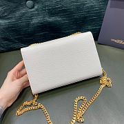 Ysl Small Kate Chain Bag In Grained Leather Gold-tone Metal White 469390 20x12.5x5cm - 6