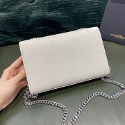 Ysl Small Kate Chain Bag In Grained Leather Silver-tone Metal White 469390 20x12.5x5cm - 5