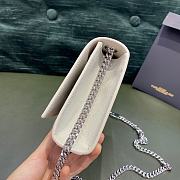 Ysl Small Kate Chain Bag In Grained Leather Silver-tone Metal White 469390 20x12.5x5cm - 4