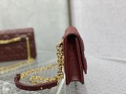 Dior Caro Belt Pouch With Chain Supple Cannage Leather Red S5091 20x3x11cm - 2
