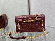 Dior Caro Belt Pouch With Chain Supple Cannage Leather Red S5091 20x3x11cm - 4
