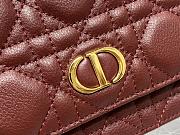 Dior Caro Belt Pouch With Chain Supple Cannage Leather Red S5091 20x3x11cm - 5