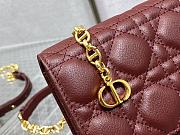 Dior Caro Belt Pouch With Chain Supple Cannage Leather Red S5091 20x3x11cm - 6
