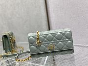 Dior Caro Belt Pouch With Chain Supple Cannage Leather Gray S5091 20x3x11cm - 1