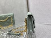 Dior Caro Belt Pouch With Chain Supple Cannage Leather Gray S5091 20x3x11cm - 6