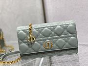 Dior Caro Belt Pouch With Chain Supple Cannage Leather Gray S5091 20x3x11cm - 5
