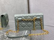 Dior Caro Belt Pouch With Chain Supple Cannage Leather Gray S5091 20x3x11cm - 4