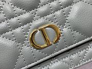 Dior Caro Belt Pouch With Chain Supple Cannage Leather Gray S5091 20x3x11cm - 2