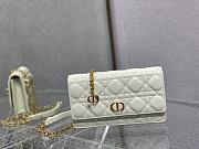 Dior Caro Belt Pouch With Chain Supple Cannage Leather White S5091 20x3x11cm - 1