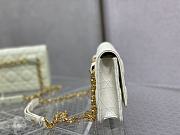 Dior Caro Belt Pouch With Chain Supple Cannage Leather White S5091 20x3x11cm - 6