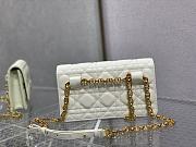 Dior Caro Belt Pouch With Chain Supple Cannage Leather White S5091 20x3x11cm - 5