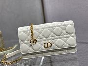Dior Caro Belt Pouch With Chain Supple Cannage Leather White S5091 20x3x11cm - 4