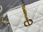 Dior Caro Belt Pouch With Chain Supple Cannage Leather White S5091 20x3x11cm - 3