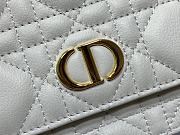 Dior Caro Belt Pouch With Chain Supple Cannage Leather White S5091 20x3x11cm - 2