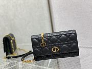 Dior Caro Belt Pouch With Chain Supple Cannage Leather Black S5091 20x3x11cm - 1