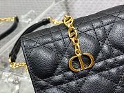 Dior Caro Belt Pouch With Chain Supple Cannage Leather Black S5091 20x3x11cm - 2