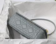 Dior Small Caro Bag Cannage Leather Gray M9241 20x12x7cm - 5