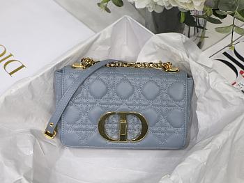 Dior Small Caro Bag Cannage Leather Sky Blue M9241 20x12x7cm